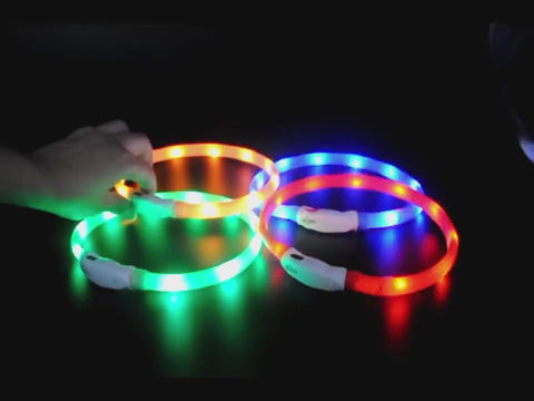 Led Colorful Pet Collar Usb Charging Dog Collar Fa